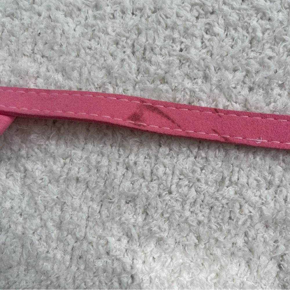Pink & rhinestone Bow dog Collar and Leash Set